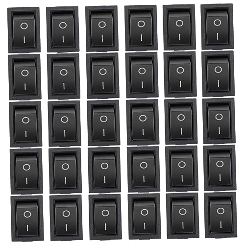 105 Pcs Power Button Switch On Off Button System Device Power Water Voltage 2 Industrial Power Off Electric Rocker Motor Dispenser Cord USB Electronics Blower Toggle Black Copper