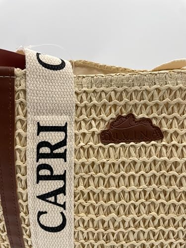 Sac en paille Cléopâtre DIVINA cabas plage taille moyenne 45cm - 5