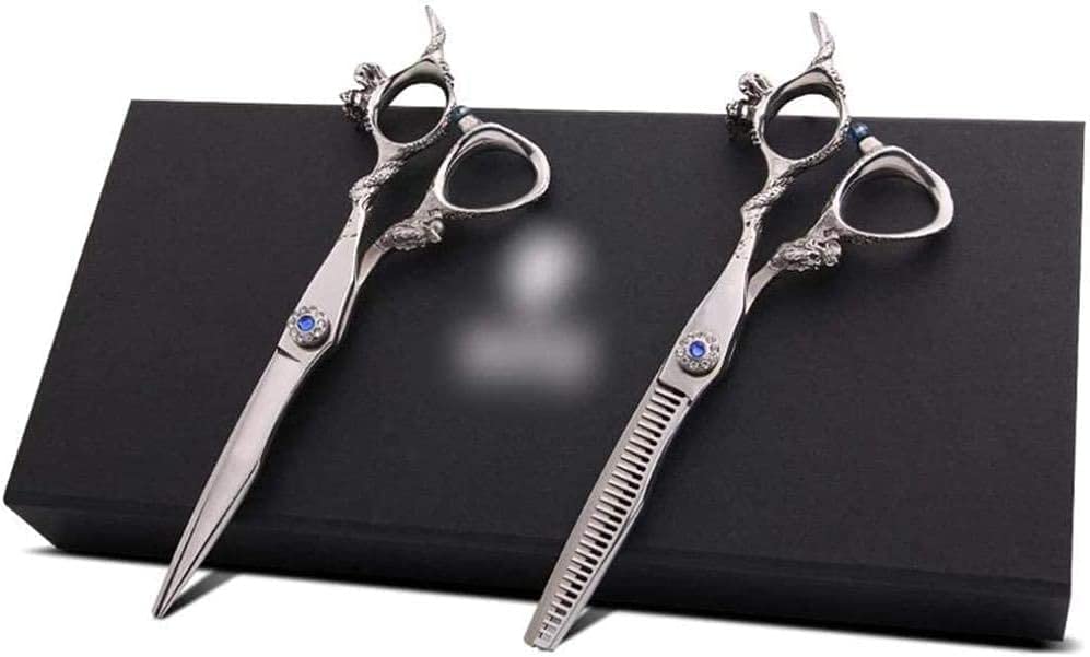 Ciseaux de barbier 6 pouces ensemble de ciseaux de coiffure frange et coupe de cheveux argent
