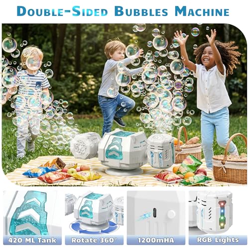 Fitrobust Bubble Machine, Rechargeable Dual-Nozzle Bubble Machine for Kids - image 6