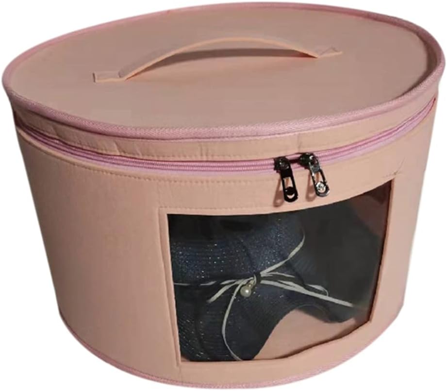 Lanyazet Hat Box Organizer Round Travel Hat Boxes Foldable