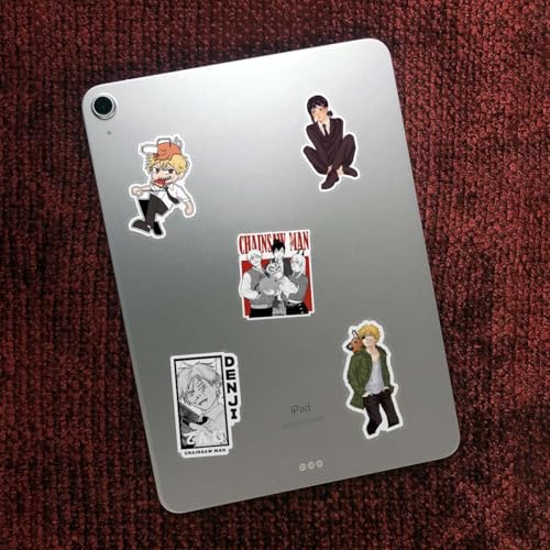 Image of 50+PCS Anime Chainsaw Man Stickers - Waterproof Vinyl Stickers for Laptop, Journal, Mobile, Guitar, Luggage & More | Durable & Residue-Free