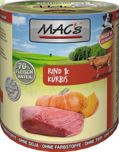 6 x MACs Dog Rind & Kürbis 800g
