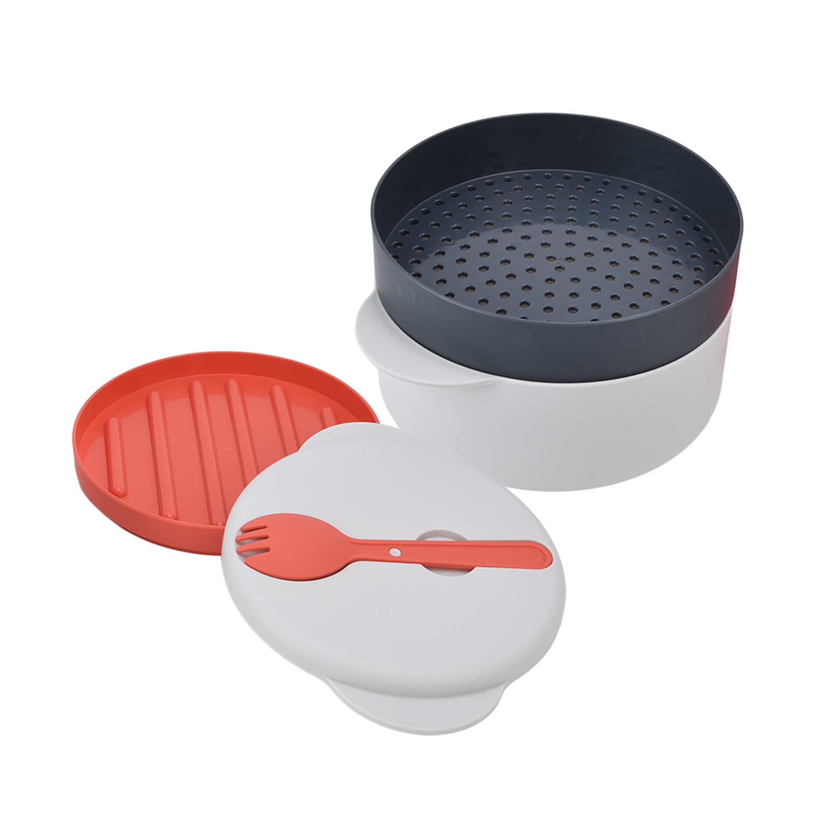 Photo 1 of 2 Liter Microwave Cookware Steamer, Multi Stackable and Bi-Ear Handle Design Microwave Pot with Steam Release Holes and Lasting Freshness for Vegetables, Broccoli and Fish