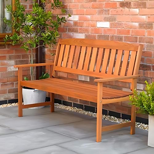 Garden Mile Traditional Wooden Garden Bench Weather Resistant 3-Seater Wooden Garden Furniture Solid Hardwood Construction Indoor & Outdoor 3 seater garden furniture Easy Assemble