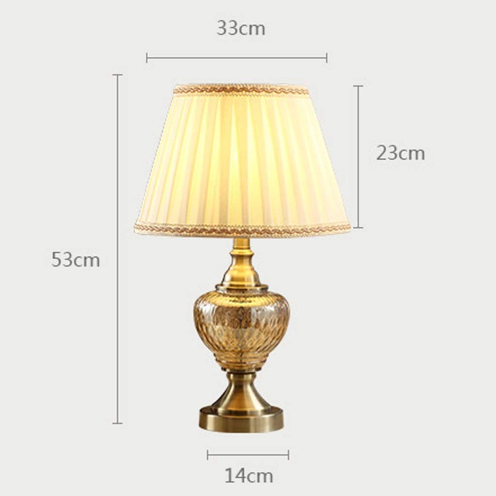Lámpara de Mesa Lámpara de Escritorio de Gama Alta, Cristal Transparente Base de Oro Plisada Lámpara de Escritorio Lámpara de Escritorio Bar Café Lámpara de Escritorio E27 Control de Botón Lámpa