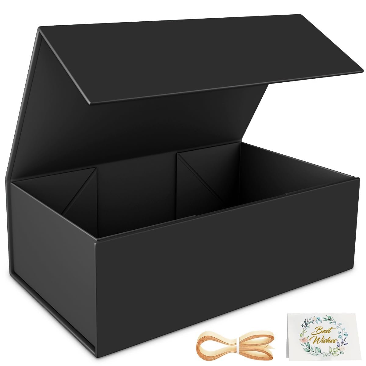 RYDDOY Black Gift Box, 13.8x9.5x4.3'' Large Gift Boxes with Lids
