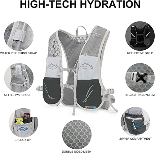 Image of INOXTO Hydration Vest Backpack, Lightweight Running Water Vest With 1.5L Bladder Bag for Hiking, Trail Running, Cycling, Marathon - Daypack for Women Men