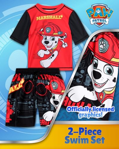 Image of Nickelodeon Paw Patrol TMNT Boys Rash Guard Set UPF 50 Swim Shirts & Trunks