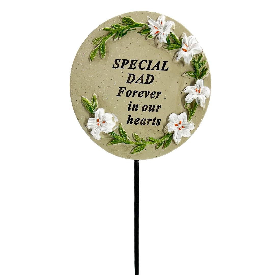 Angraves Special Dad Lily Flower Memorial Tribute Stick Graveside Grave Plaque Stake