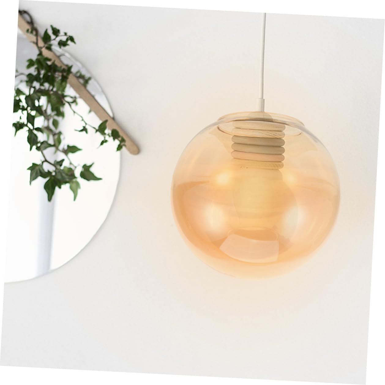 Abat-jour Verre Boule Remplacement Abat-jour Plafond Transparent Ambre Couverture Lampe Suspendue Simple à Installer Décoration Lumineuse Élégante et Pratique