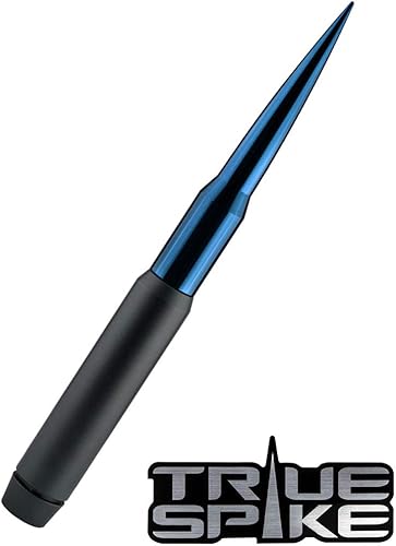 Miniatura 4 de TRUE SPIKE Antena de bala con punta azul plomizo de 9 pulgadas con bobina antirrobo + cobre en aluminio mecanizado CNC de calibre pesado compatible