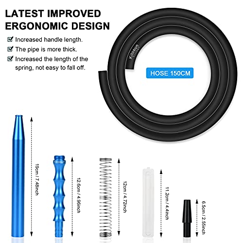 Shisha Schlauch mit Mundstücke set - 100% Waschbarer Wasserpfeife Silikonschlauch 1,5 Meter lang Universal… – Bild 4