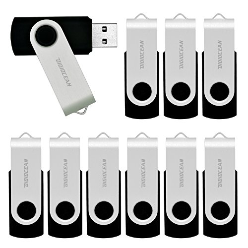 Hibeam 16 GB USB 2.0 Flash Drives -(10 -Pack), Black
