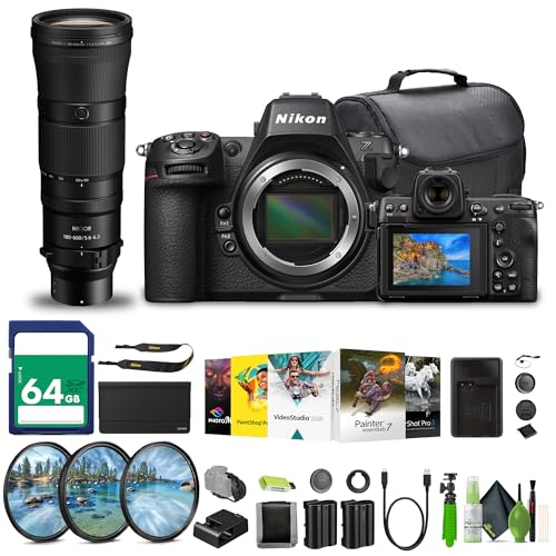 Image of Nikon Z8 Professional Full Frame Mirrorless 8K Video & Stills Hybrid FX Camera + EN-EL15C Battery + 64GB Memory Card+ Nikon NIKKOR Z 180-600mm f/5.6-6.3 VR Lens (Nikon Z) + More