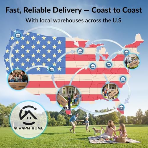 Image of ACWARM HOME Trampoline Outdoor 8FT 10FT 12FT 14FT 15FT 16FT Trampoline with Basketball Hoop and LED Lights, Recreational Trampolines for Kids and Adults with Enclosure Net & Ladder, ASTM Approved