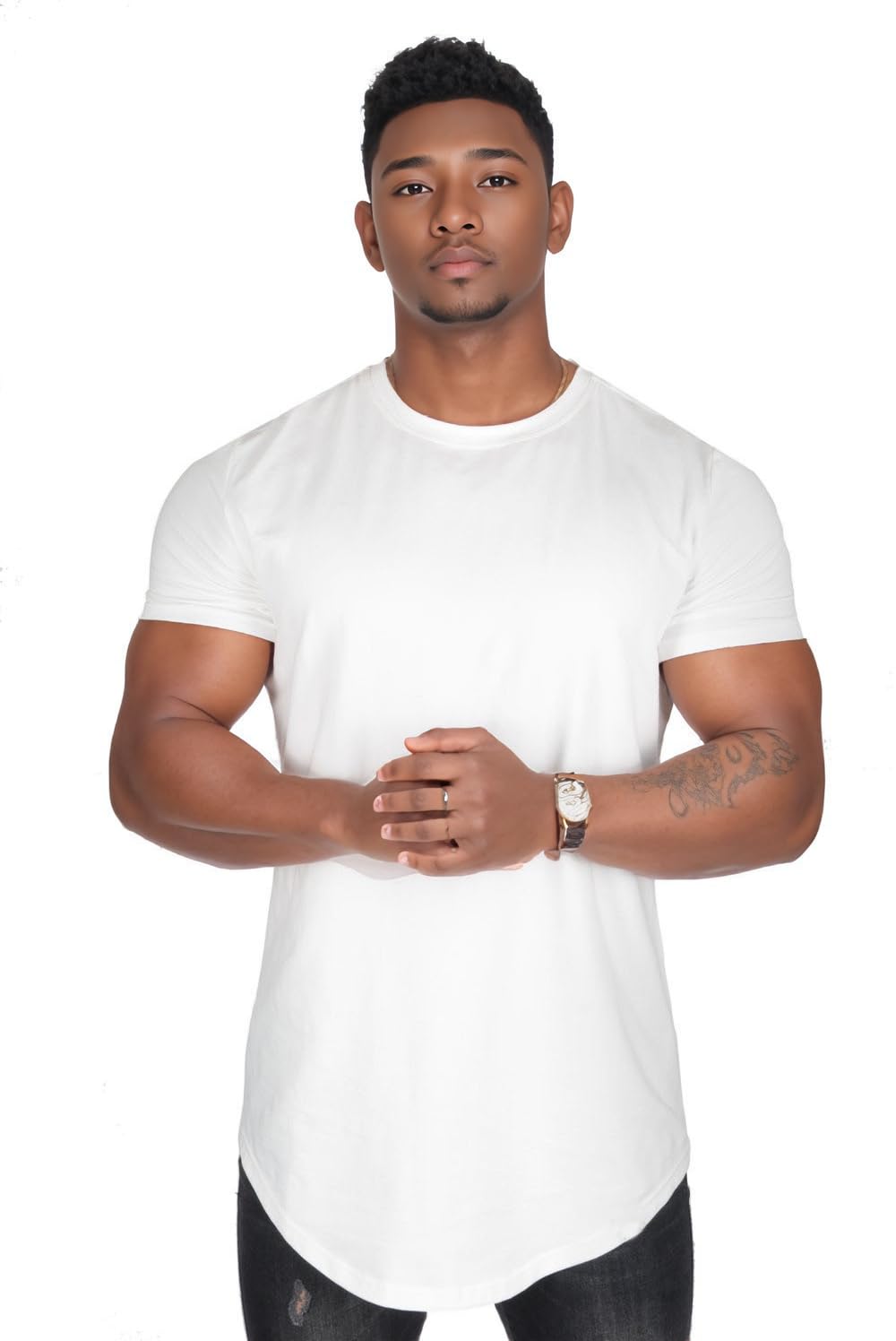 Men's Hip Hop Tie Dye T-Shirt | Trendy Hipster Style with Curve Hem | Casual Streetwear Tee for Men