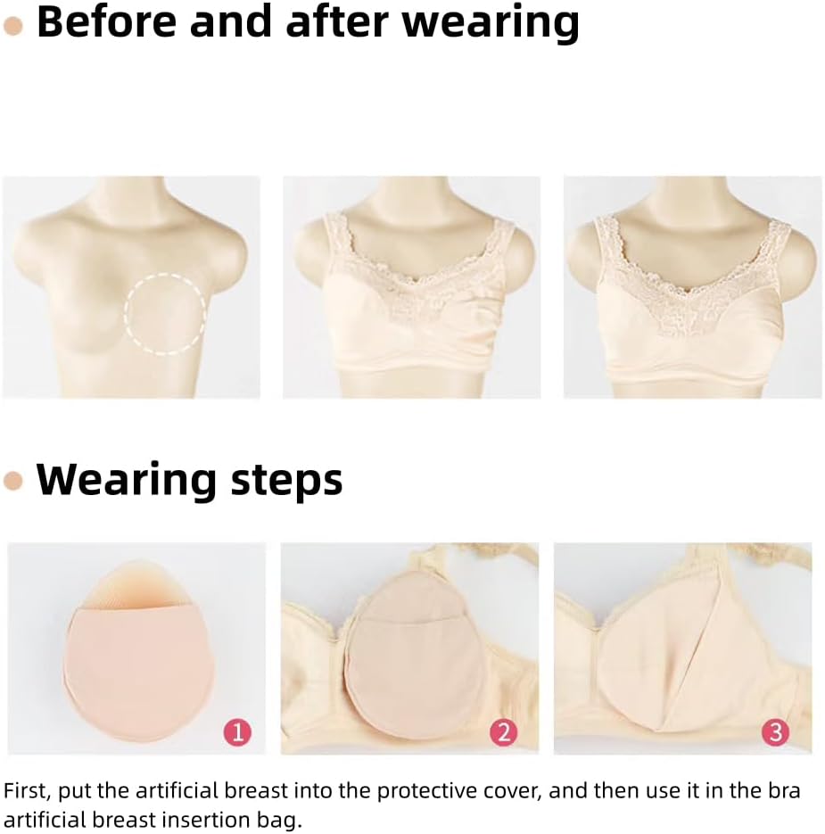 Water Droplet Shape Silicone Breast Pads Mastectomy Prosthesis Concave Bra Enhancer Inserts (1 Piece)
