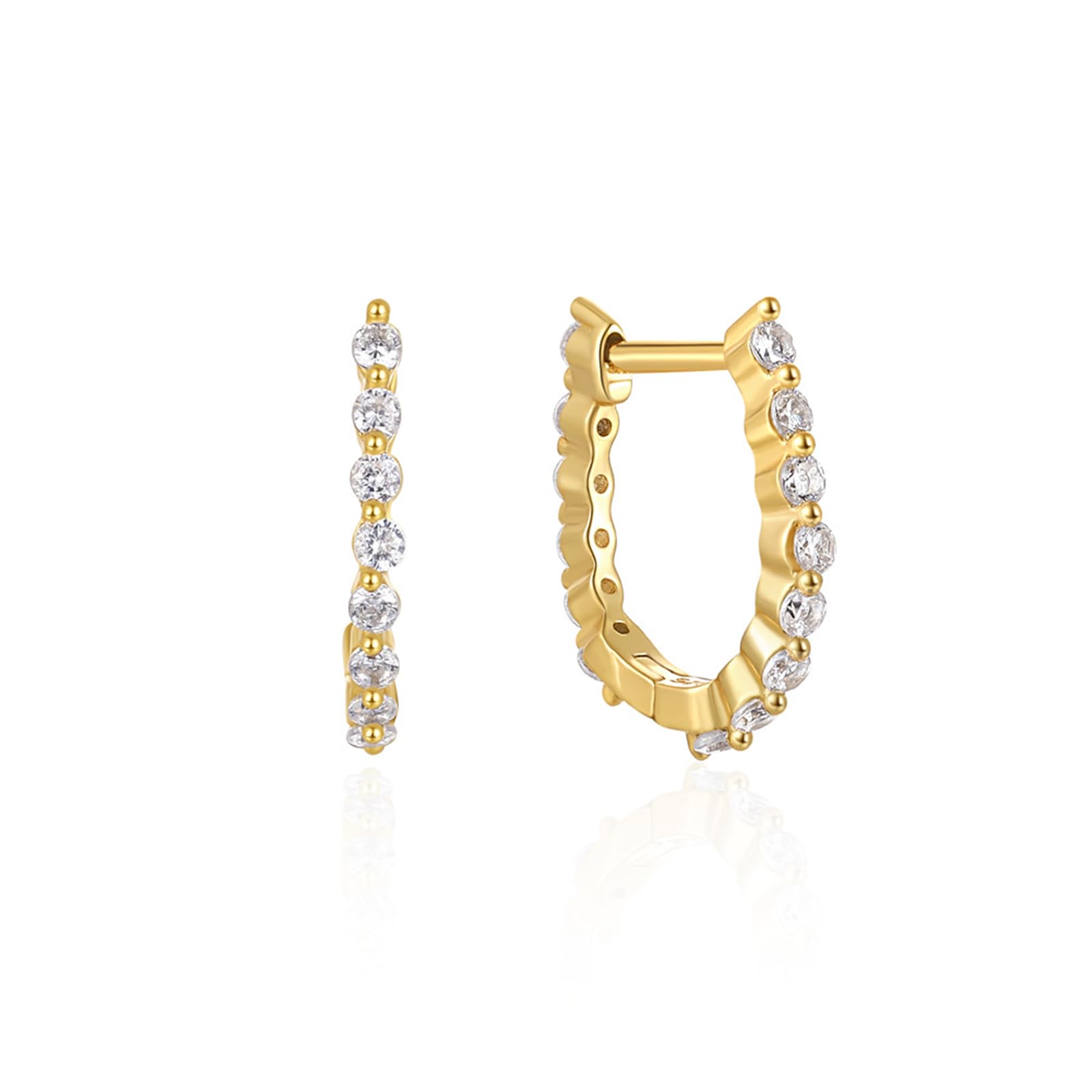 Orecchini Donna Argento 925 Orecchini In Zirconia A Forma Di U Argento Orecchini Donna Cerchio