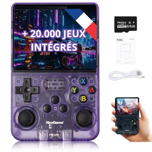 Neogame ® Console rétrogaming R36s, Console Portable rétro,15 000 Jeux Video, Linux, Gaming Merchandise, PC Gamer Portable, Console Extensible, Console...