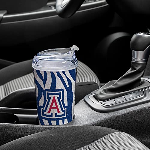 Image of Rico Industries NCAA Glitter 24oz Acrylic Glitter Tumbler with Hinged Lid, Officially Licensed Double Wall Tumbler with Straw