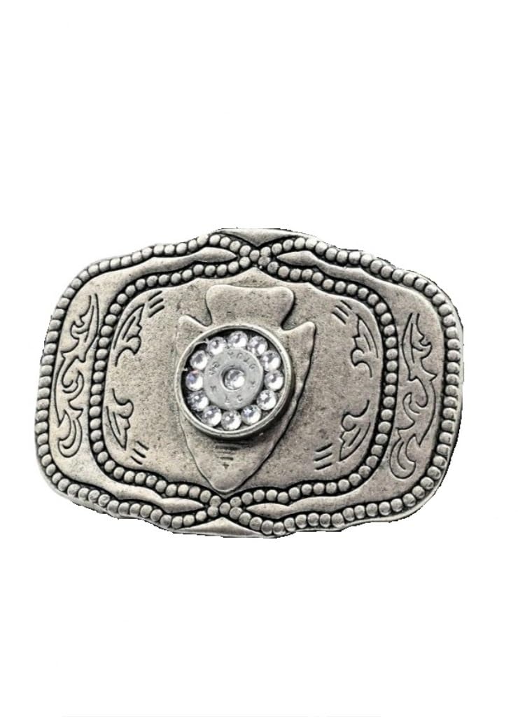 Pretty Hunter Belt Buckle Womens Arrowhead Spent Bullet Silver BB023
