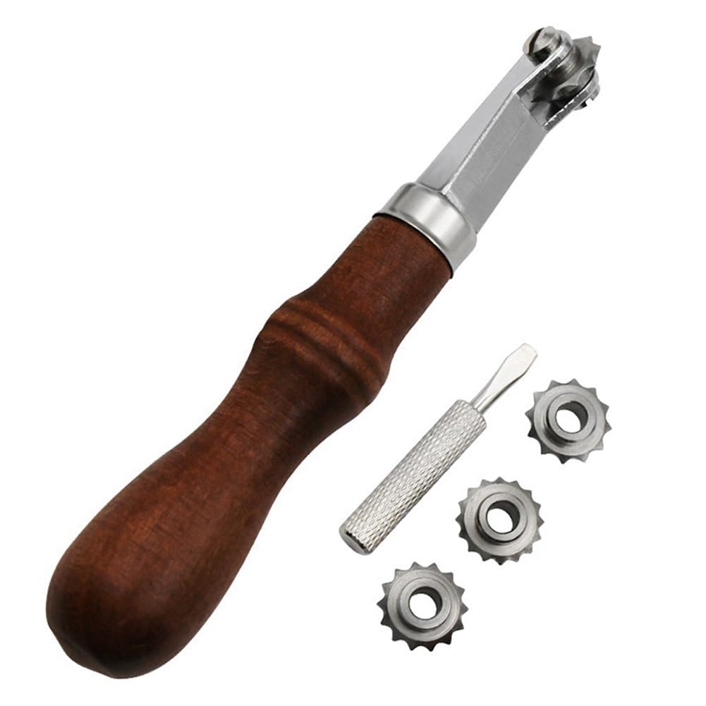 Abstandsrad-Set DIY Handgefertigte Lederwerkzeuge Ritzrad Pauspunkt Abstandsrad Lederstanzrad Silber &