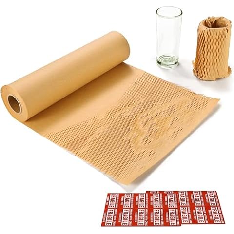 Yens Honeycomb 15"x150' Packing/Wrapping Paper Roll for Moving Shipping Packaging Gifts Bonus Fragile Stickers (15 Inch x 150 ft) Cover