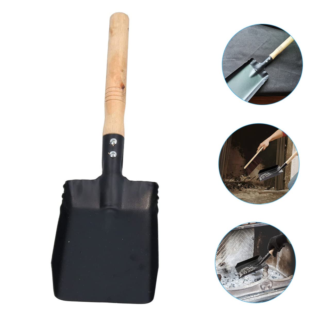 SUPVOX 2piezas Pequeña Pala De Hierro Mango De Madera Herramienta Práctica para Jardinería y Limpieza De Residuos Pala Portátil para Plantar El Jardín