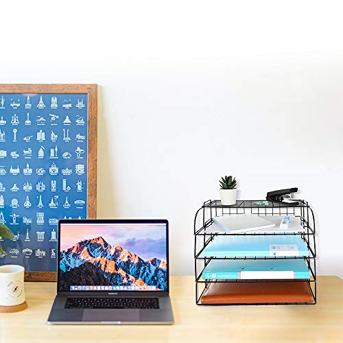 image for Spacrea Letter Tray, 4 Tier Desk Organizers and Accessories, Stackable