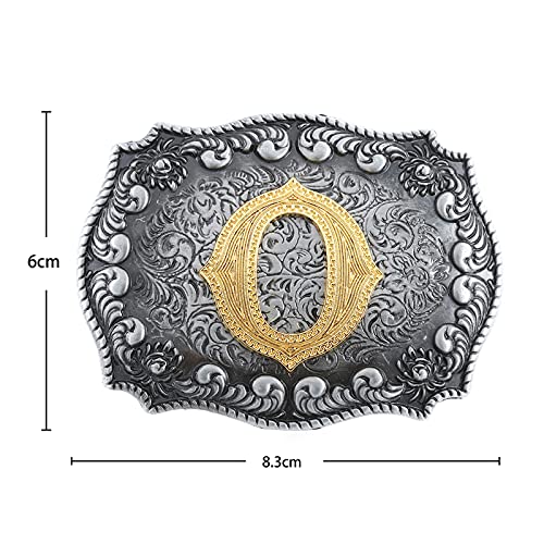 Image of HUABOLA CALYN Belt Buckle Men, Western Cowboy Rodeo Small Alphabet Letter ABCDMRJ to Z Initial Belt Buckles for Women