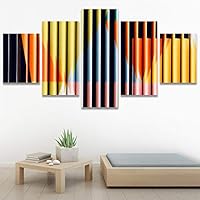 SIGNWIN 5 Panel Canvas Wall Art Modern Art Abstract Closeup Cool Line Minimalism Minimalist Multicolor for Home Decorations Ready to Hang - 60
