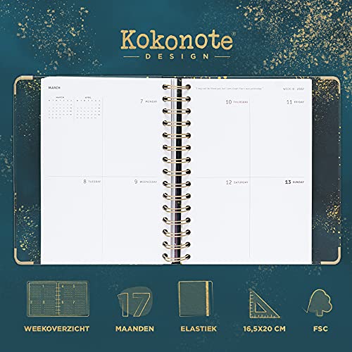 Kokonote® Premium Agenda 2021 2022 Glitter - Weekagenda 17 Maanden 2021 2022 - Image 3