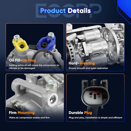 Image of ECCPP AC Compressor 2008-2010 for BMW 535i 3.0L | 2009-2010 for BMW 535i xDrive 3.0L Strong Cooling Air Conditioning Compressor