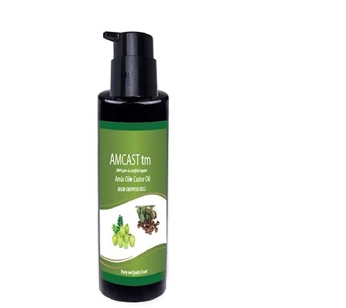 AMCAST - Aceites para el crecimiento del cabello, aceite AMLA + aceite de ricino prensado en frío orgánico maximizan la pérdida de cabello más