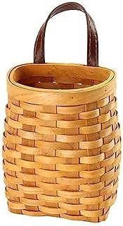 Zerone Hand Woven Wood Basket, Wall Hanging Basket Organizer, Decoration for Small Items (Style 2)