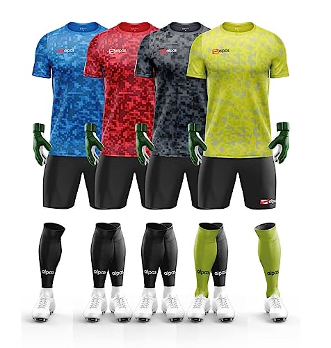 Torwartset Kurzarm Goal (Trikot + Hose + Strümpfe) / 4 Farben & alle Größen, Farbe: Schwarz mit Hose Weiß, Größe: XL