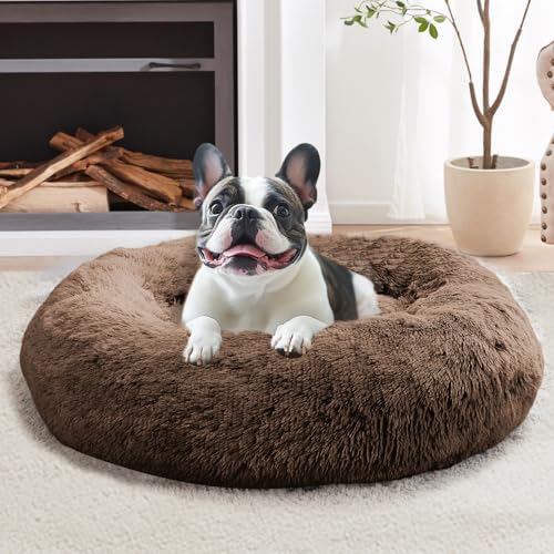 Image of JOLLYVOGUE Calming Dog & Cat Bed 45 inch, Coffee