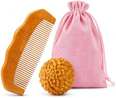 Geburtskamm & Akupressur-Massageball-Set, Arbeits- und Lieferbedarf | Holzmaterial, sensorischer Fokus, Krankenhaus-Tasche, Geschenk für werdende Mütter