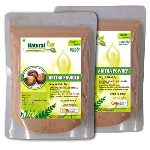 NATURAL HEALTH AND HERBAL PRODUCTS 100% REETHA POWDER FOR HAIR, SCALP TREATMENT, HAIR GROWTH AND CONDITIONING FOR HAIR PACK | EXCELLENT HAIR CONDITIONER & CLEANSER -454g (227g x 2 Pack)