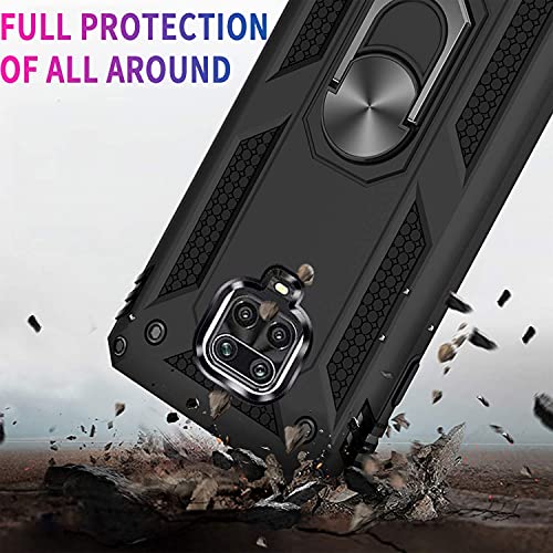 Image of DR VAKUHybrid Ring Armor Back Cover for Redmi Note 9 Pro Max Tough Armor Bumper Case with 360 Metal Rotating Kickstand Ring Holder - Blue