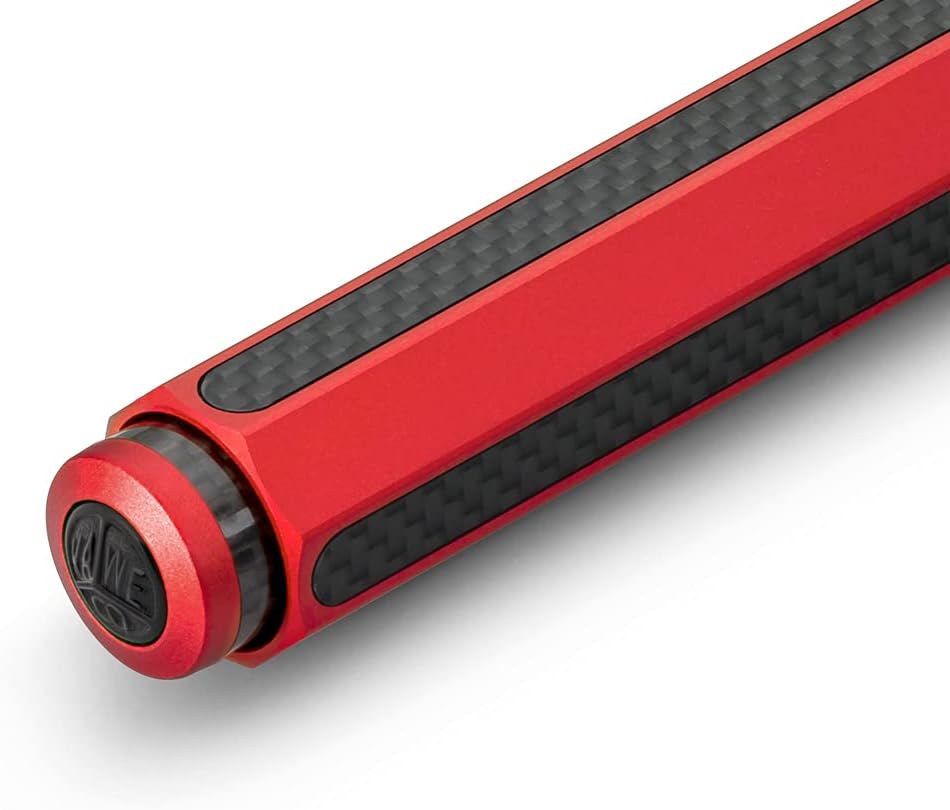 Kaweco AC SPORT Ball Pen Red I Retractable Ballpoint Pen with Standard D1 Refills in a Tin Box I Aluminium Ball Pen 10.5 cm