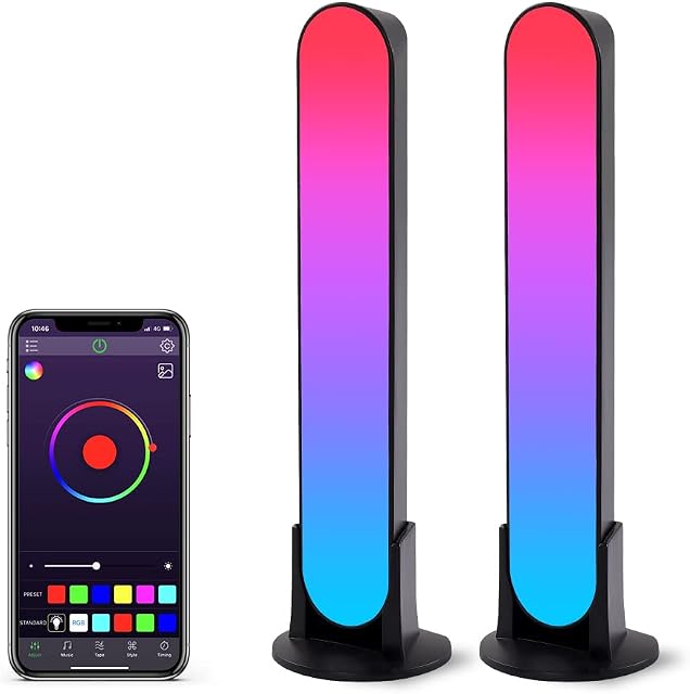 ZUUKOO LIGHT Smart LED Light Bar, RGB Smart LED Lamp with 19 Dynamic Modes and Music Sync Modes, LED TV Backlight, Mood Light, Gaming Lights, Ambient Lighting, Smart Flow Light Bar for PC, TV, Room