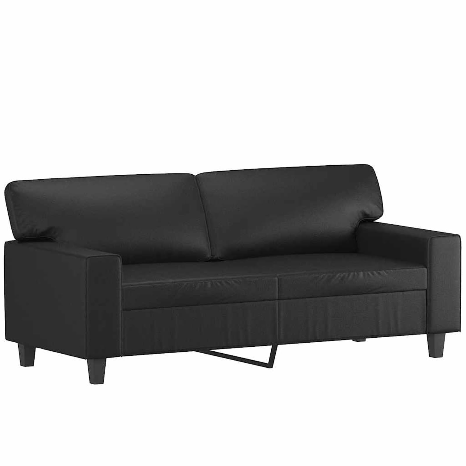 Gecheer Divano a 2 Posti Nero 140 cm in Similpelle