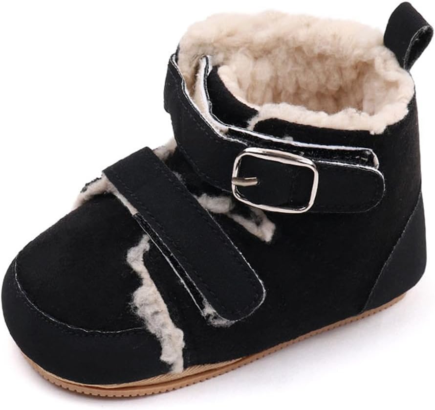 LONSOEN Baby/Toddler Boys Girls Faux Fur Lining Winter Warm Boots