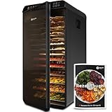 Balter Dörrautomat Edelstahl mit 2 Phasen Trocknung & 12 Etagen, 1100 W, 70L Volumen, 12000 cm² Dörrfläche, BPA-frei, 35–75 °C, Timer bis 72 Std, Dörrgerät, Dehydrator, Obsttrockner