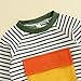 Toddler Baby Boy Outfit Fashion Colorful Patchwork Striped Shirt Sweatshirts Pant Fall Clothes 6M 12M 18M 2T 3T 4T (Green, 6-12 Months)