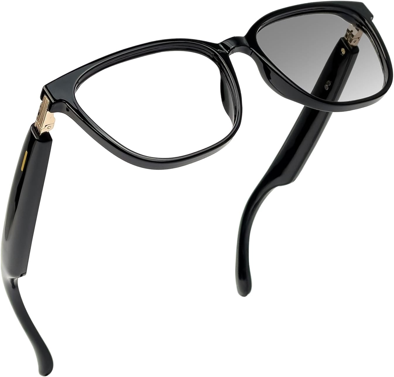 LOANGYUNFONE AI Smart Glasses: ChatGPT Real-Time 164-Language Translation, Bluetooth Noise-Cancelling Sunglasses, Photochromic Lenses - Black