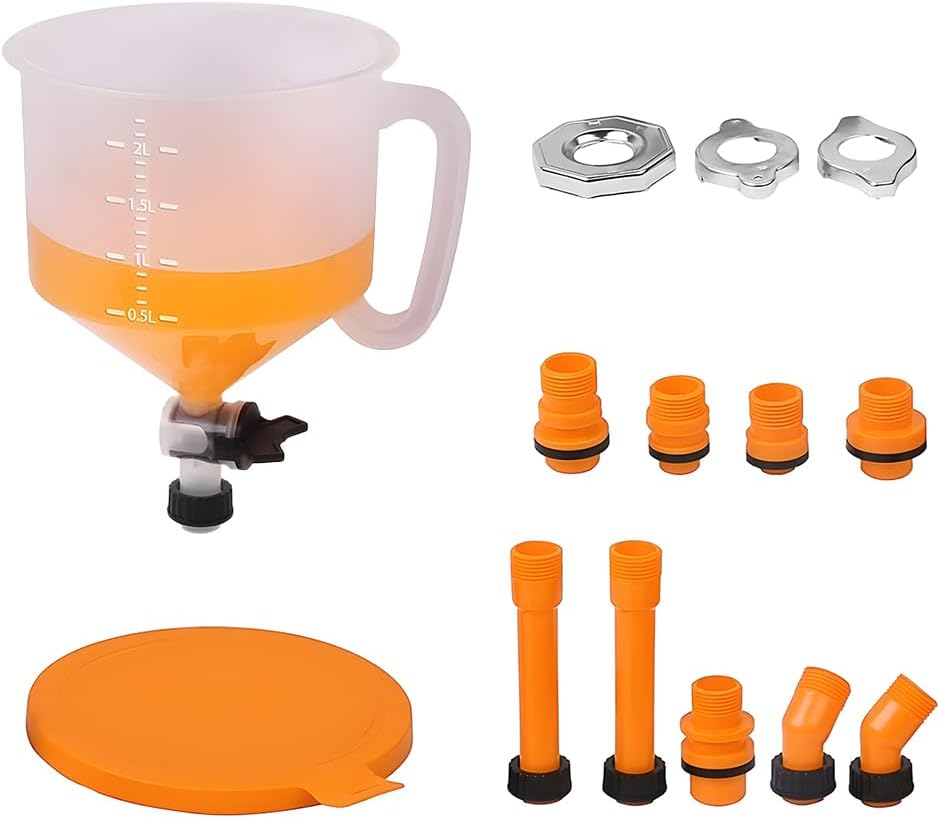Zpana 15PCS Car Coolant Funnel Kit, No-Spill Vehicle Radiator Filling Funnel Bleeder with Adapters, No-Leak Automotive Radiator Burping Filler, Universal for SUV RV Truck