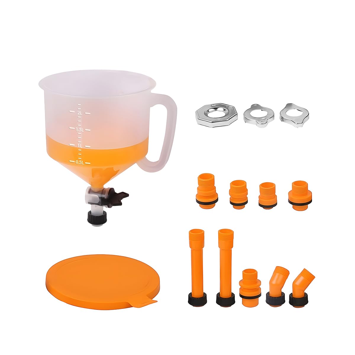 Zpana Kit di 15 imbuto refrigerante per auto, senza fuoriuscite, imbuto di riempimento del radiatore con adattatori, riempitivo per radiatori automobilistici senza perdite, universale, per SUV e